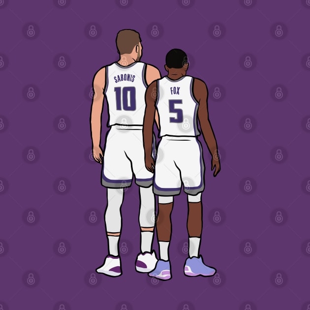 Domantas Sabonis and De'Aaron Fox Back-To by rattraptees