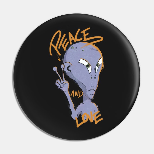 I Have Brought Peace And Love Alien Illustration Pin by ced-