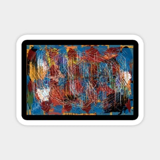 Modern abstract Art with colored lines Magnet