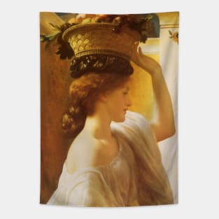 Eucharis - A Girl With a Basket of Fruit by Lord Frederic Leighton Tapestry