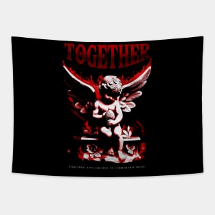 Together Cupid Statue Tapestry