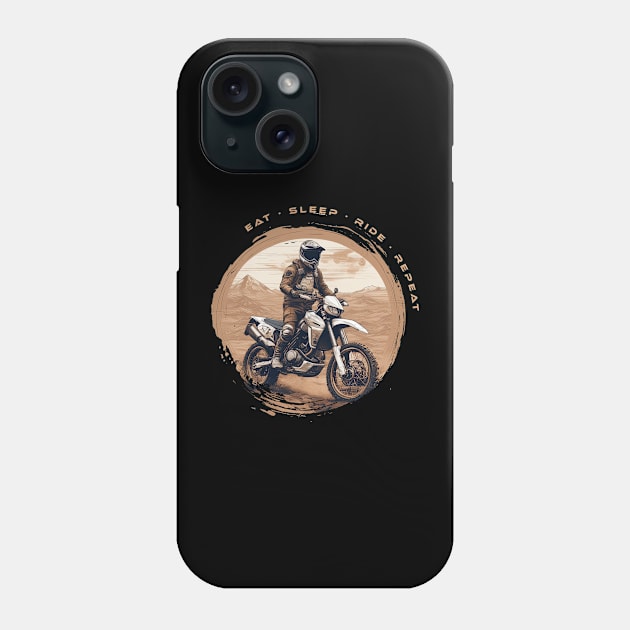 Eat Sleep Ride Repeat motorcycle Phone Case by Bikerkulture