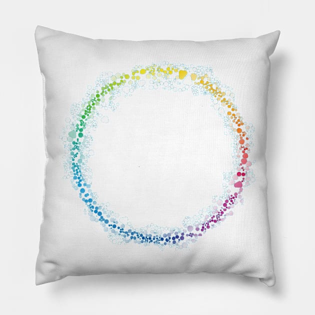Rainbow bubbles frame Pillow by ngmx