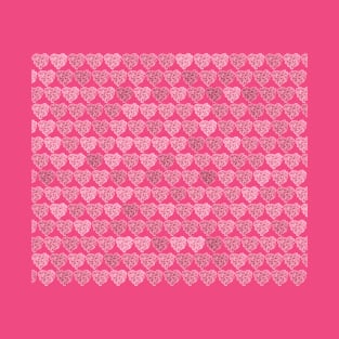 Pink roses heart pattern T-Shirt