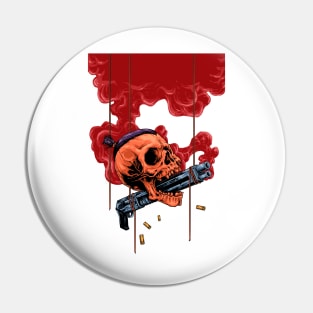 Skull and gun Pin