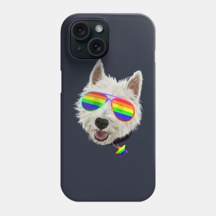 Gay Pride Westie LGBT Dog Rainbow Sunglasses Phone Case