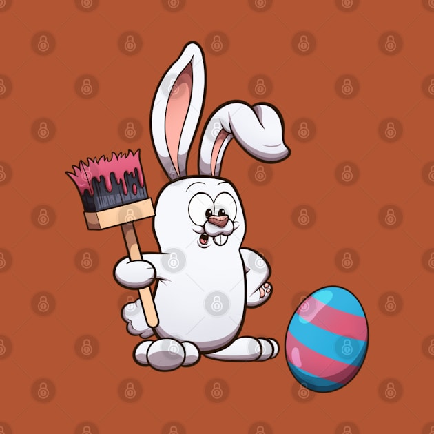 Cute Easter Bunny Painted An Easter Egg by TheMaskedTooner