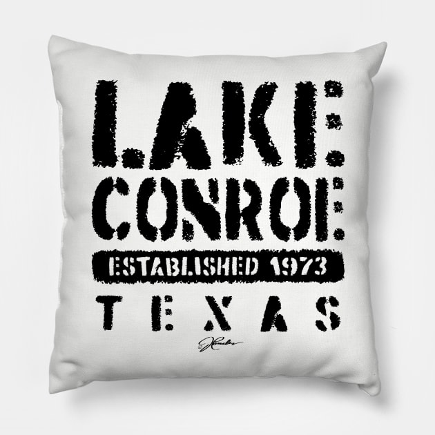 Lake Conroe, Est. 1973, Texas Pillow by jcombs