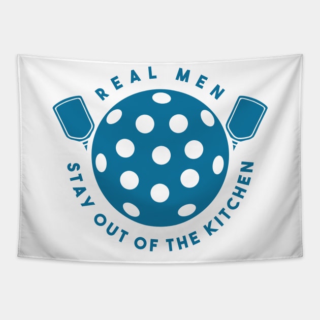 real men stay out of the kitchen funny pickleball player Tapestry by A Comic Wizard