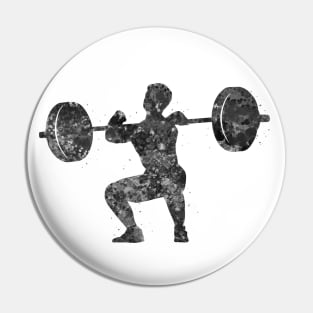 Weightlifter man black and white Pin