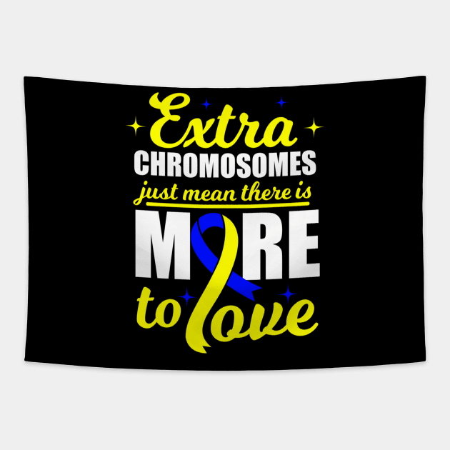 Mom Dad Love World Down Syndrome Day Tapestry by SnugFarm