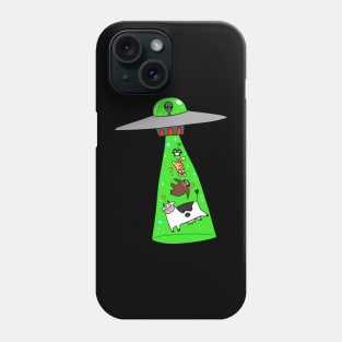 Frog Sloth Cat Cow Alien Abduction Phone Case