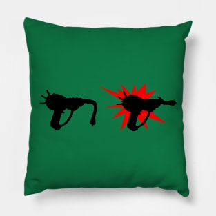 Zombie Pack-a-Punched Ray Gun on Emerald Green Pillow