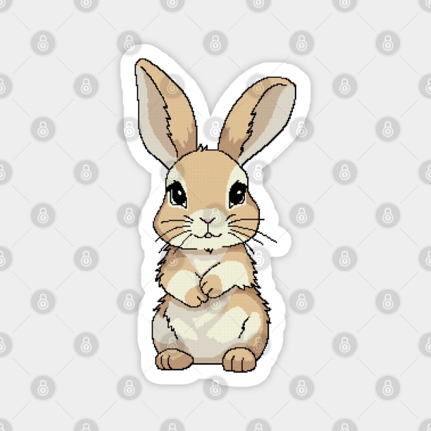 Cute shy light brown bunny Magnet by ZingyStitches