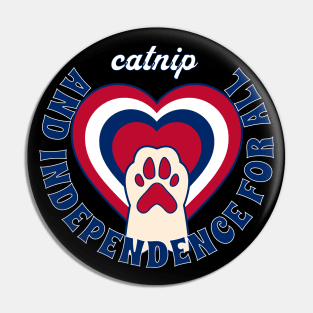 4th of July Independence Day Funny Design for Cat Lovers Pin