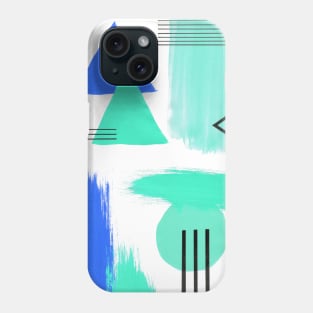 Abstract Composition in Aqua and Blue Phone Case