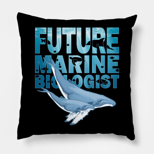 Humpback Whale Future Marine Biologist Pillow by NicGrayTees