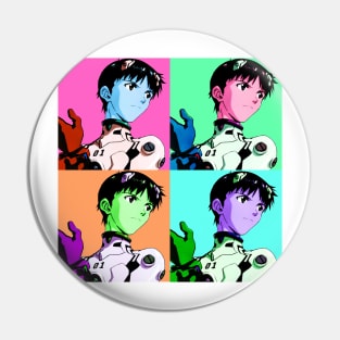 Shinji Ikari Andy Warhol Portrait Pin