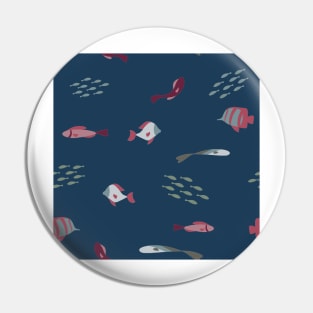 Ocean Fish on Navy Pin