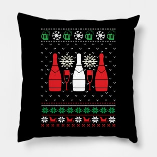 Christmas drinking ugly christmas sweater Pillow