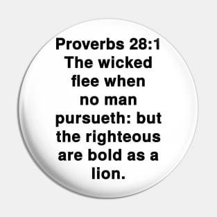 Proverbs 28:1  King James Version (KJV) Bible Verse Typography Pin