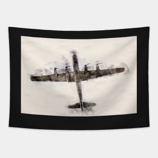 B-29 Superfortress Watercolor Tapestry