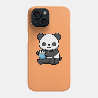 Cute Panda with hot chocolate in valentine day Phone Case