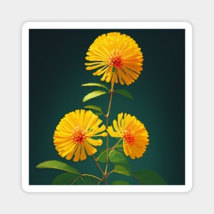 Closeup of Fantasy Mimosa Flowers - Yellow and Orange Flower Magnet