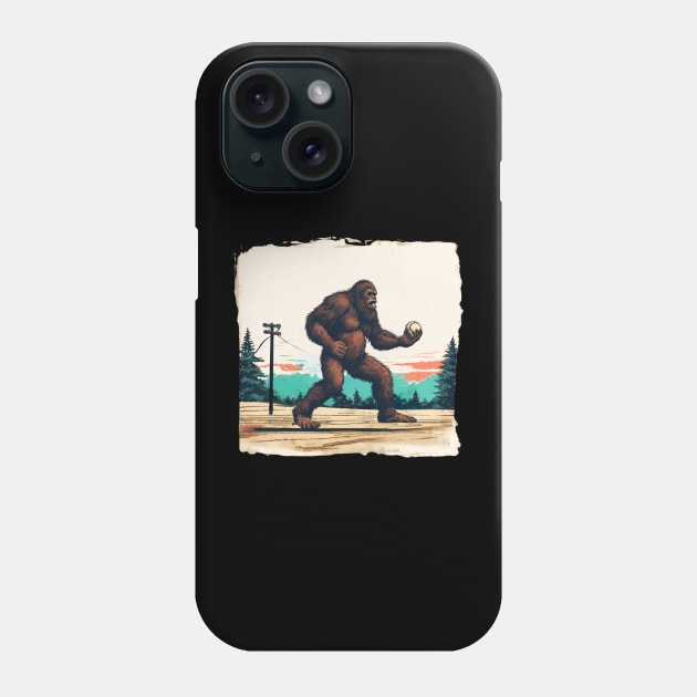 Funny Bigfoot Holding a Baseball American Baseball Player Brother Phone Case by DaysuCollege