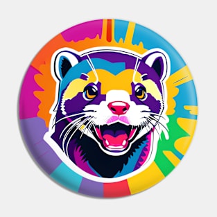 Modern Abstract Pop Art Style Laughing Otter Drawing Pin