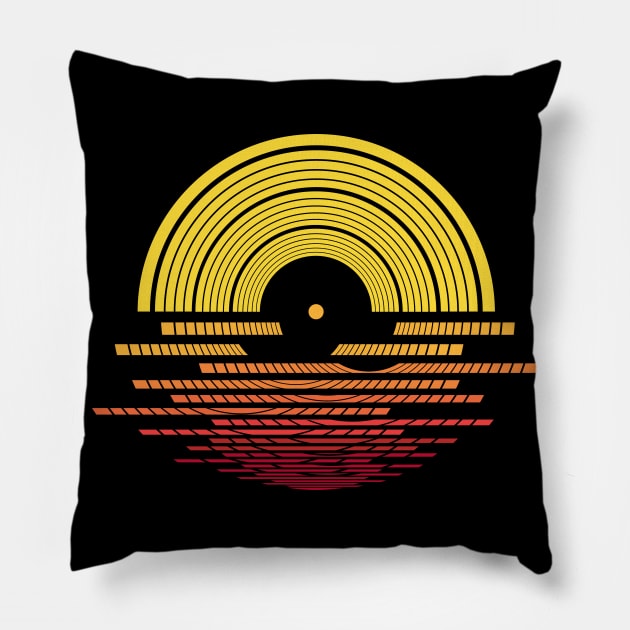 Vinyl Sunset DJ Pillow by melostore