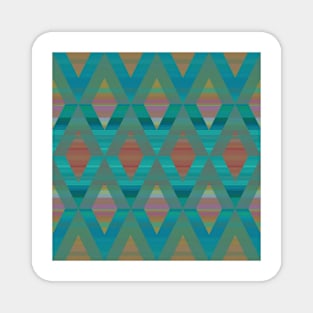 Argyle - Turquoise and Coral Magnet