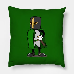 Teutonic Knight Cartoon (Player 3 colors, Green) Pillow