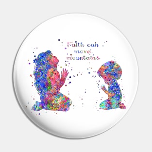 Little girl and boy praying, Pin