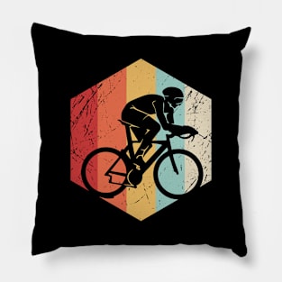 Cycling Retro Distressed Pillow