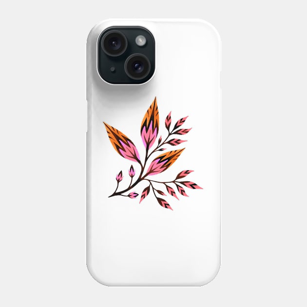 Frondescence - Burnt Orange Phone Case by andreaalice