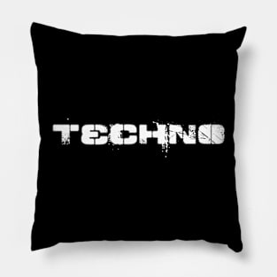 techno distorted logo Pillow