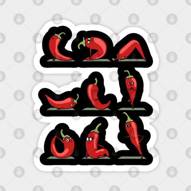 Chilli Pepper Yoga Magnet by huebucket