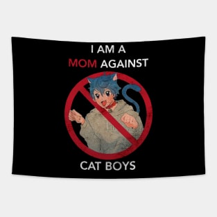 mom against cat boy Tapestry