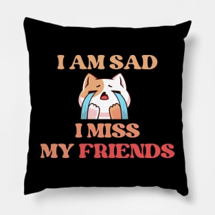 I Am Sad I Miss My Friends Pillow