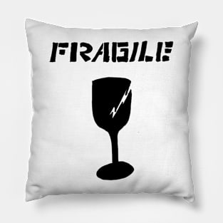 Fragile Breakable Glass Symbol Pillow