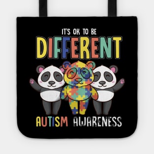 It's OK To Be Different Autism Awareness Panda Tote