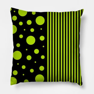 Spots and Stripes - Lime Green Pillow