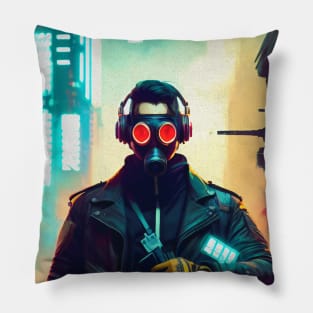 Abstract Cyberpunk Man Pillow