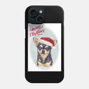 Smooth Haired Chihuahua Merry Christmas Santa Dog Phone Case