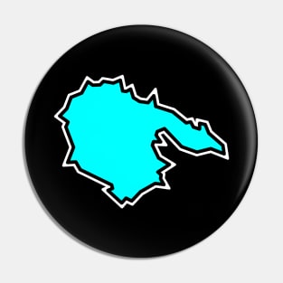 Hornby Island Simple Silhouette - Turquoise Blue Souvenir - Hornby Island Pin