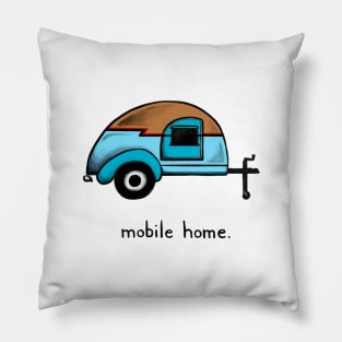 Vintage Teardrop Trailer Mobile Home Pillow