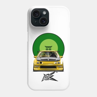 integra type r racecar lowered yellow Phone Case