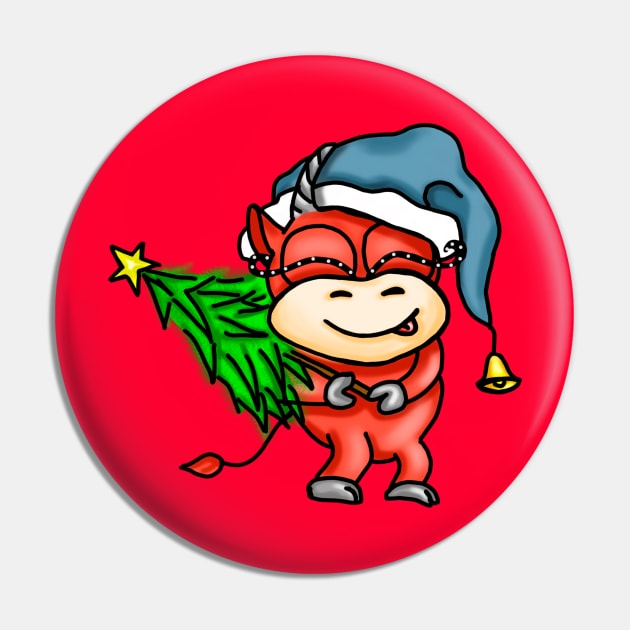 Christmas colored funny bulls Pin by Sereniya