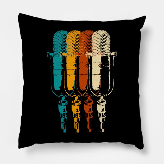 retro hip hop microphone Pillow by Lamink